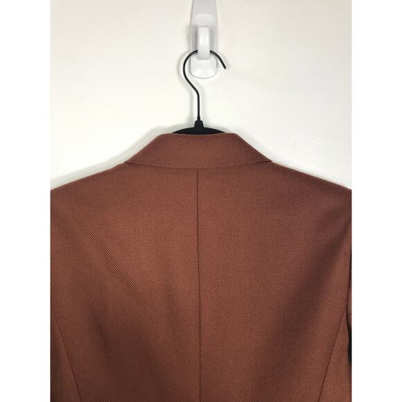Reiss Finley Double Breasted Textured Twill Rust Brown Blazer Womens Office Work - Picture 10 of 15